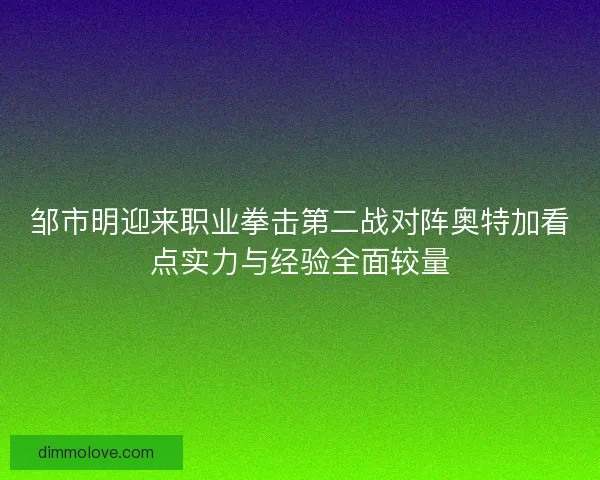 邹市明迎来职业拳击第二战对阵奥特加看点实力与经验全面较量