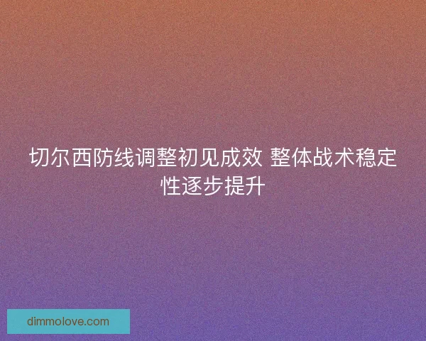 切尔西防线调整初见成效 整体战术稳定性逐步提升