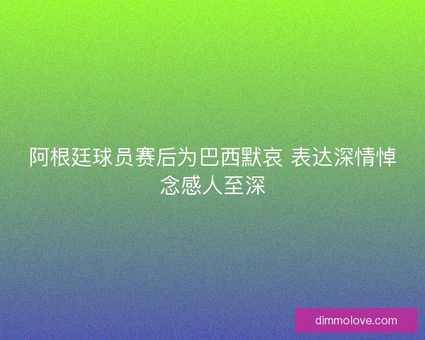 阿根廷球员赛后为巴西默哀 表达深情悼念感人至深